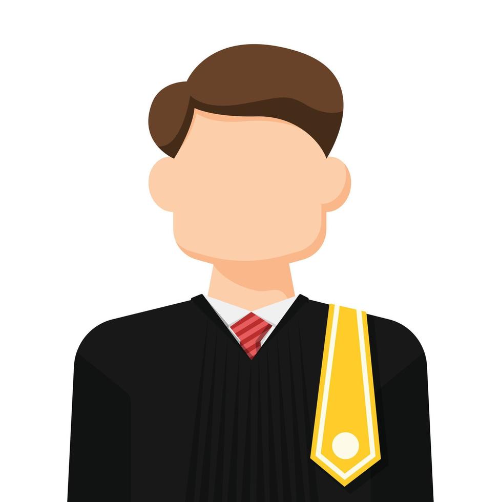 Lawyer or judge in simple flat vector, personal profile icon or symbol, people concept vector illustration.