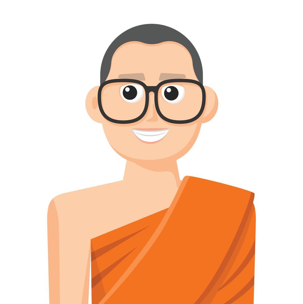 Monk in simple flat vector. personal profile icon or symbol. Religions people concept vector illustration.