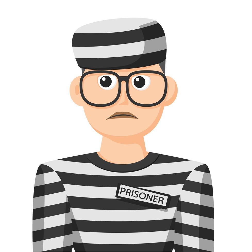 Prisoner in simple flat vector, personal profile icon or symbol, people concept vector illustration.