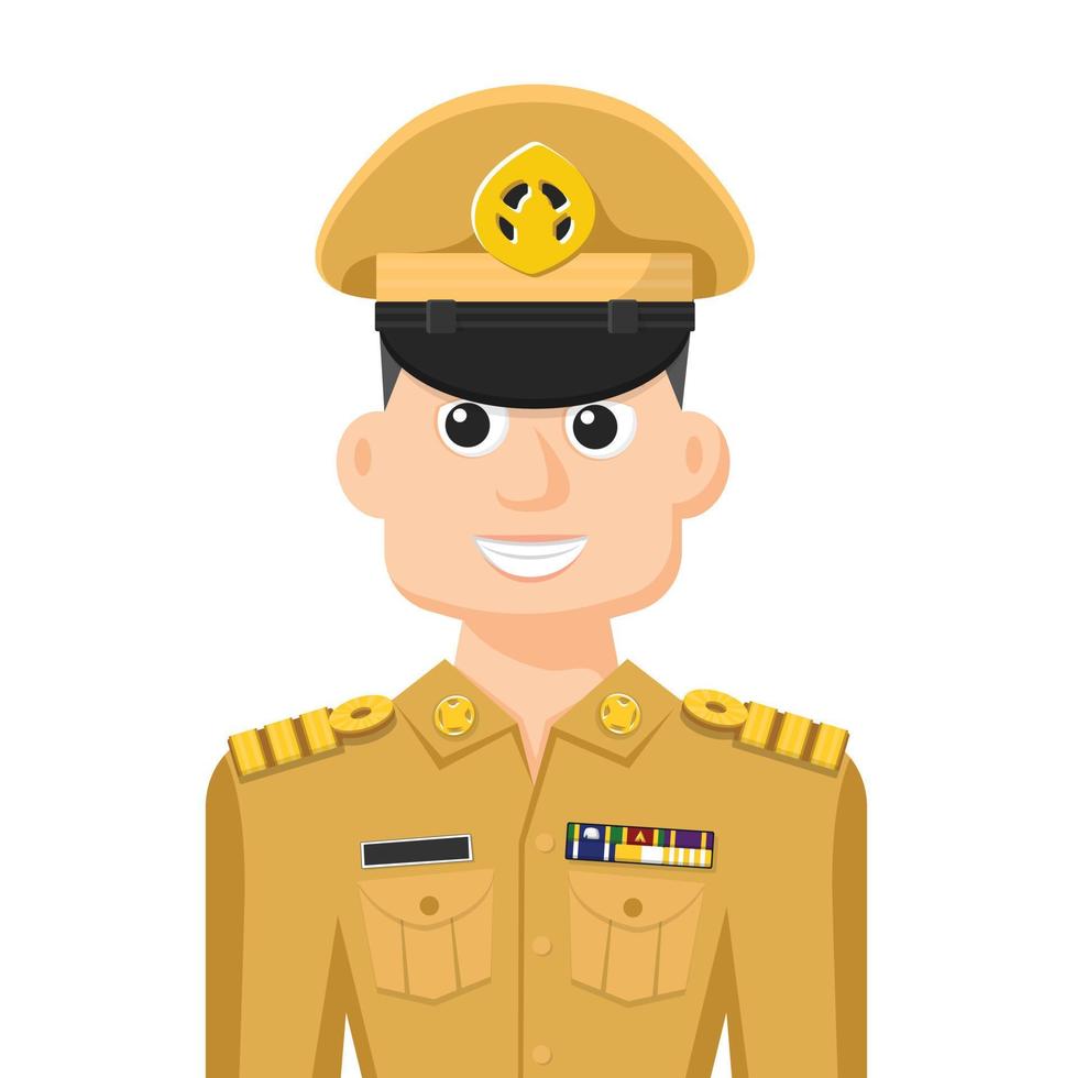 Thailand government officer in simple flat vector. personal profile icon or symbol. people concept vector illustration.