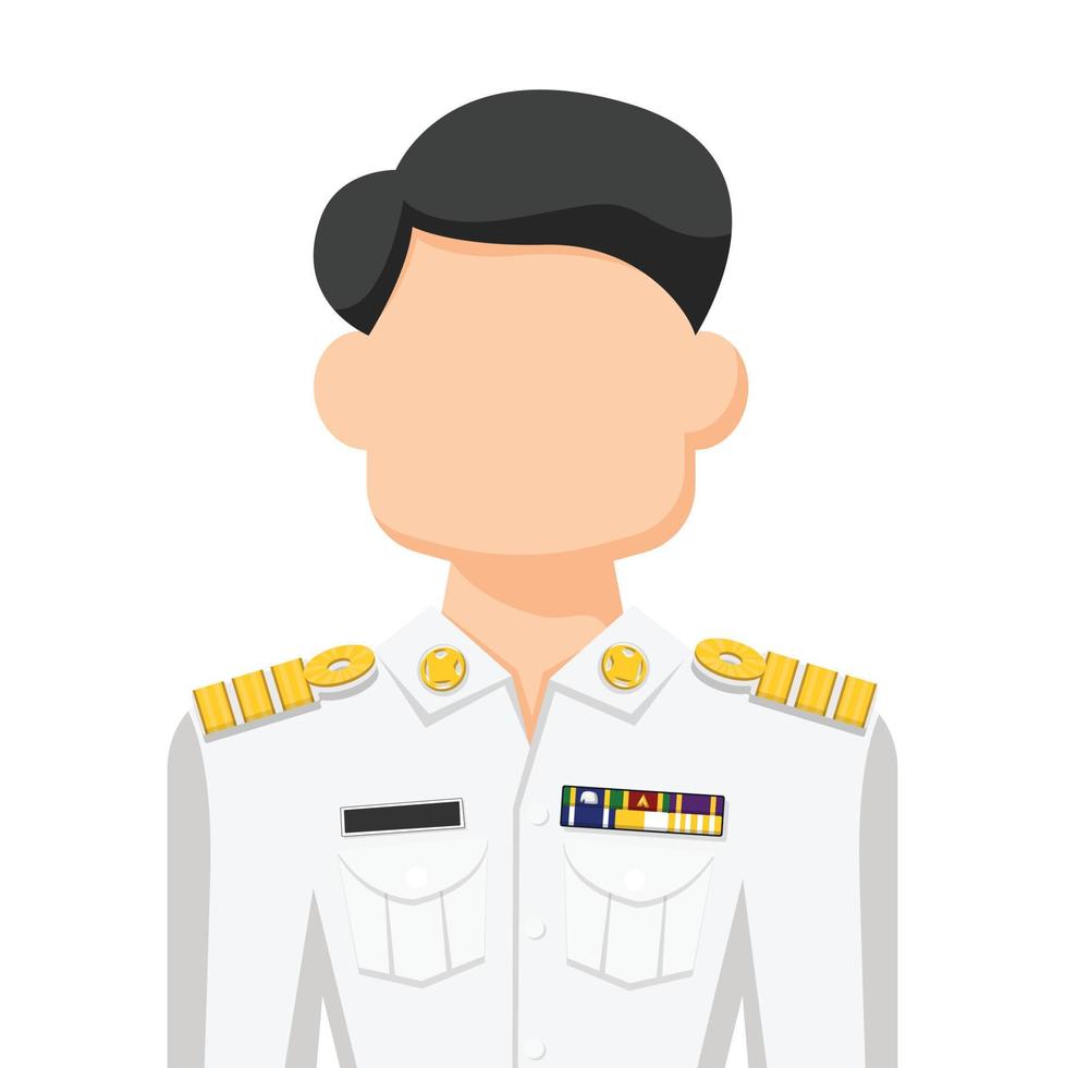 oficial del gobierno de tailandia en vector plano simple. icono o símbolo de perfil personal. Ilustración de vector de concepto de personas.