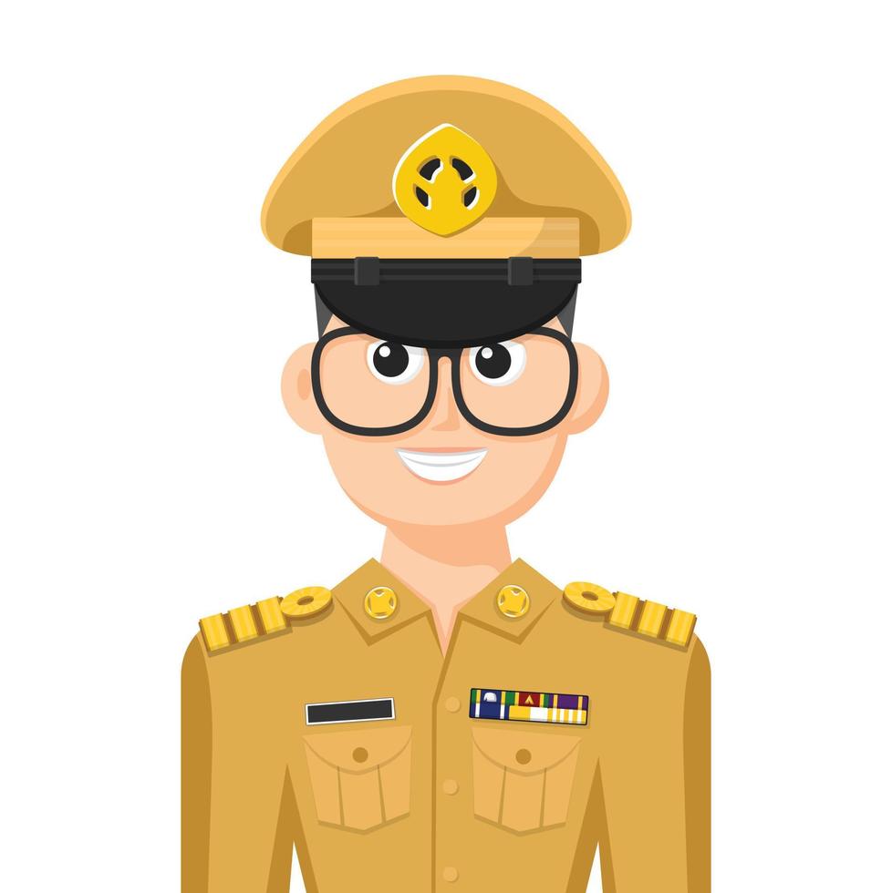 Thailand government officer in simple flat vector. personal profile icon or symbol. people concept vector illustration.