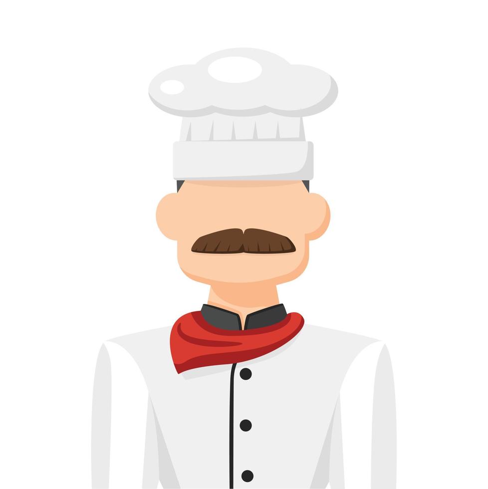chef o cocinero en vector plano simple. icono o símbolo de perfil personal. Ilustración de vector de concepto de personas.