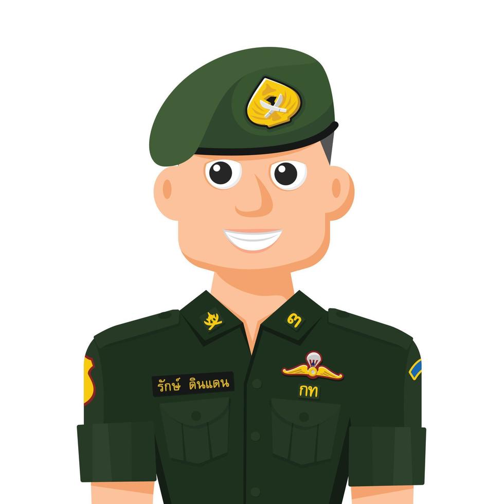 Thailand military student in simple flat vector. personal profile icon or symbol. people graphic design vector
