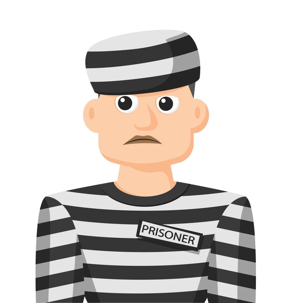 Prisoner in simple flat vector, personal profile icon or symbol, people concept vector illustration.