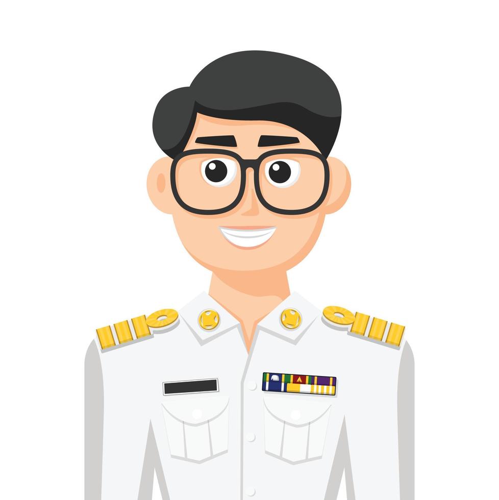 Thailand government officer in simple flat vector. personal profile icon or symbol. people concept vector illustration.