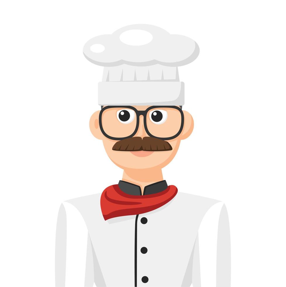 chef o cocinero en vector plano simple. icono o símbolo de perfil personal. Ilustración de vector de concepto de personas.