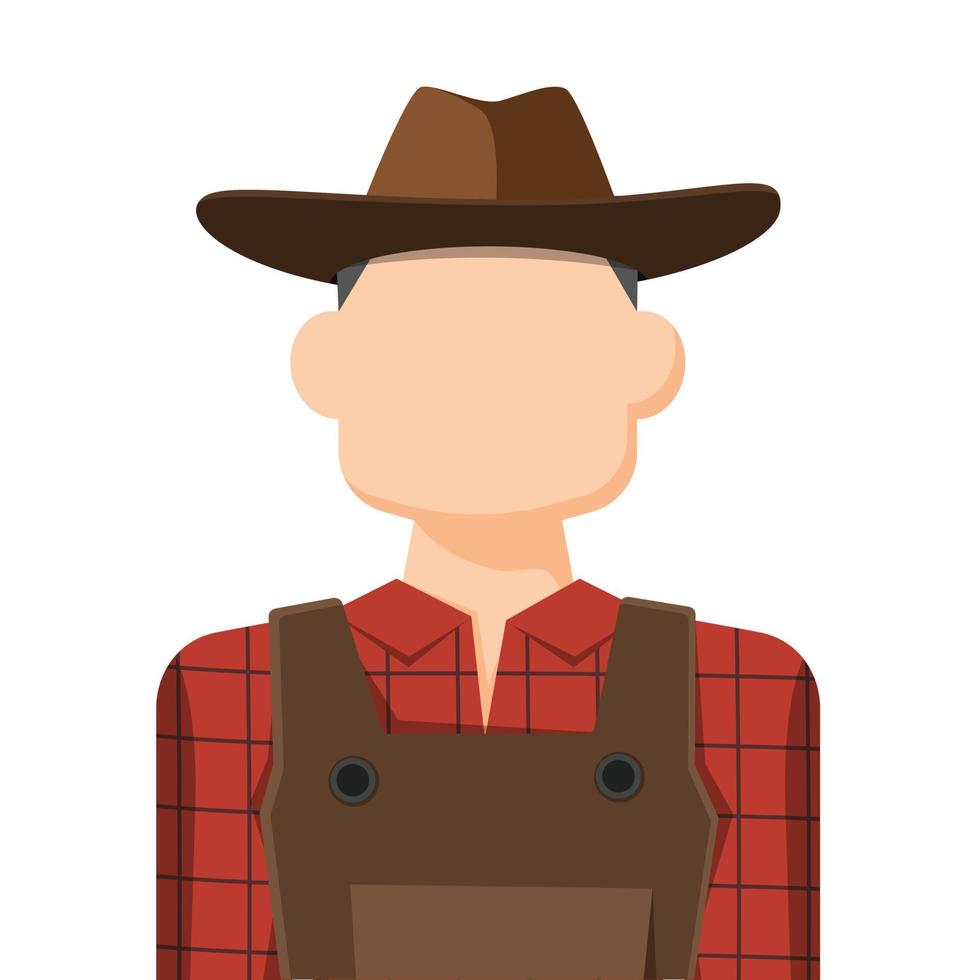 Farmer or gardener in simple flat vector. personal profile icon or symbol. people concept vector illustration.