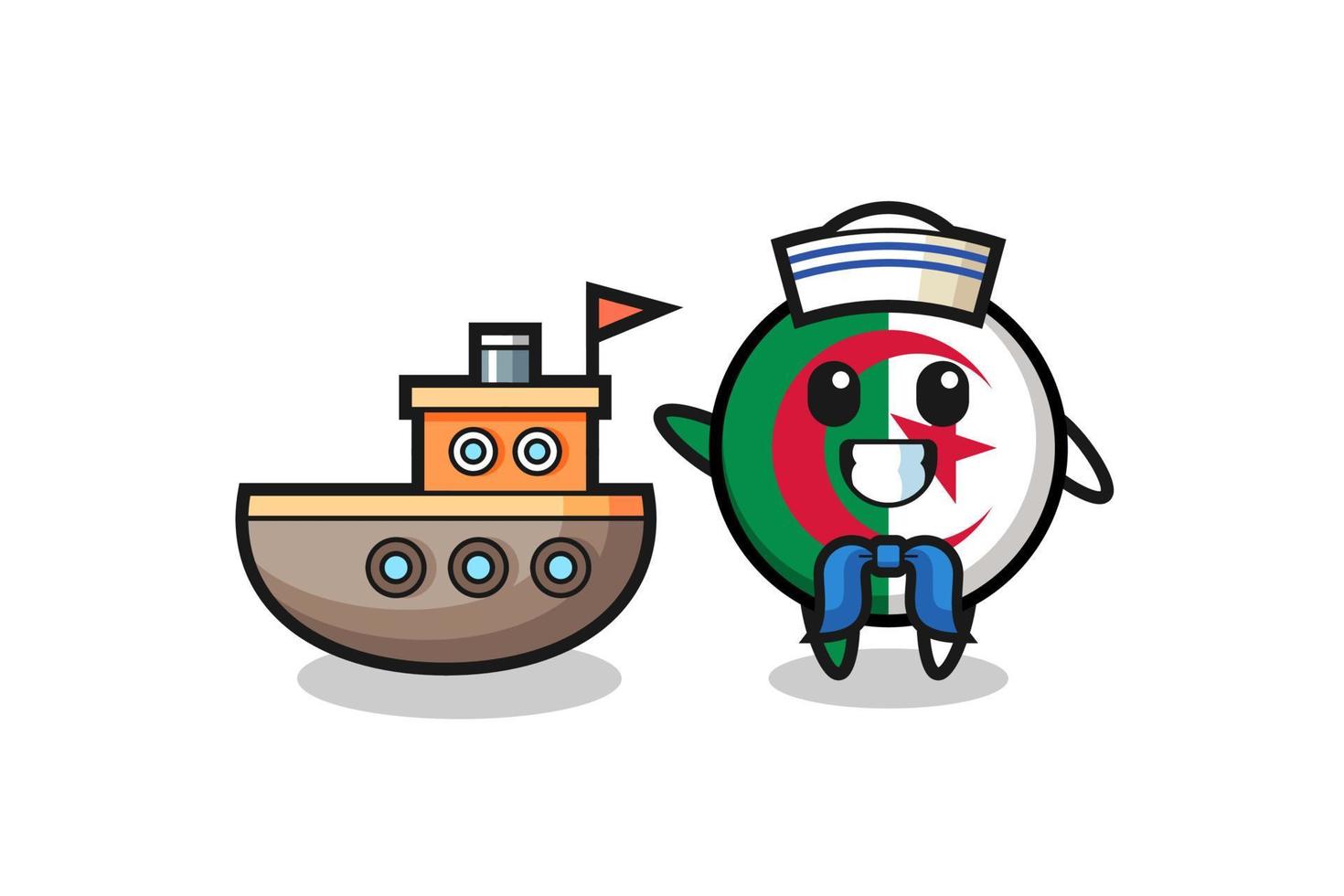 Character mascot of algeria flag as a sailor man vector