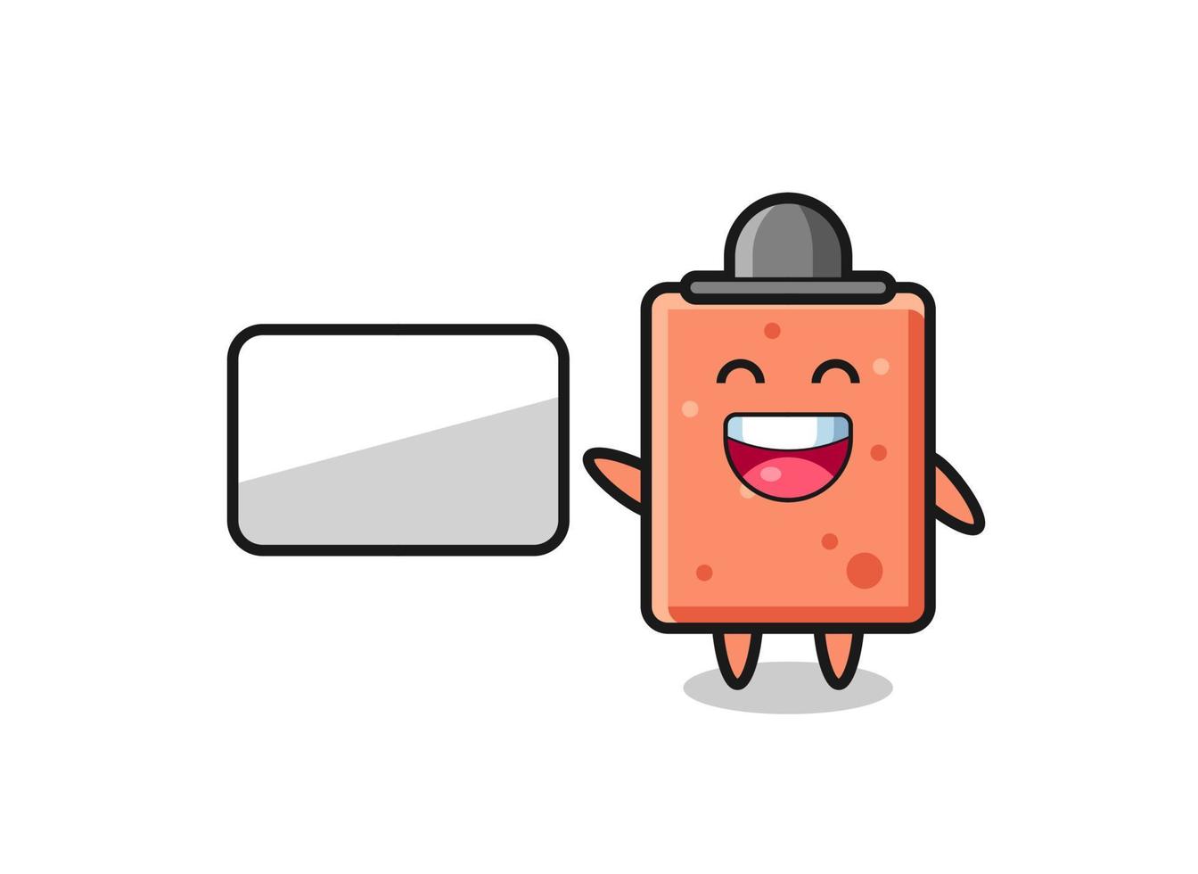 brick cartoon illustration doing a presentation vector