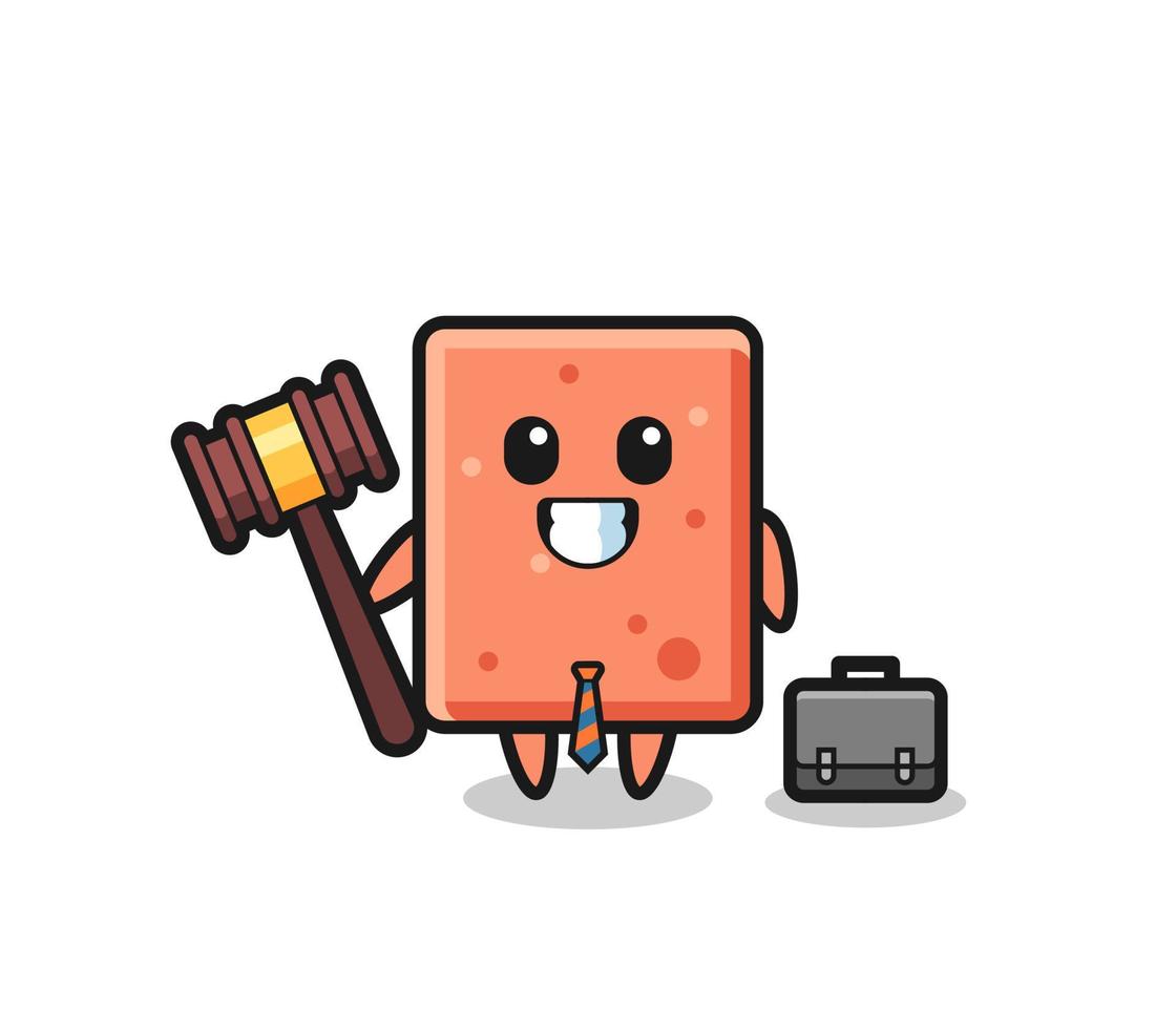 Illustration of brick mascot as a lawyer vector
