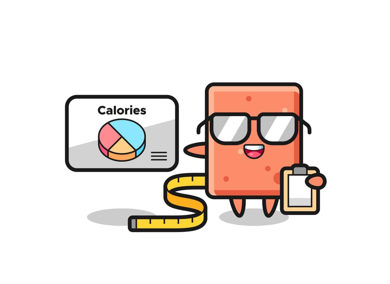 Illustration of brick mascot as a dietitian vector