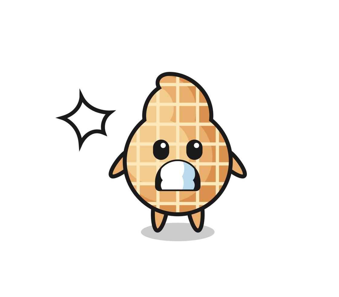 peanut character cartoon with shocked gesture vector