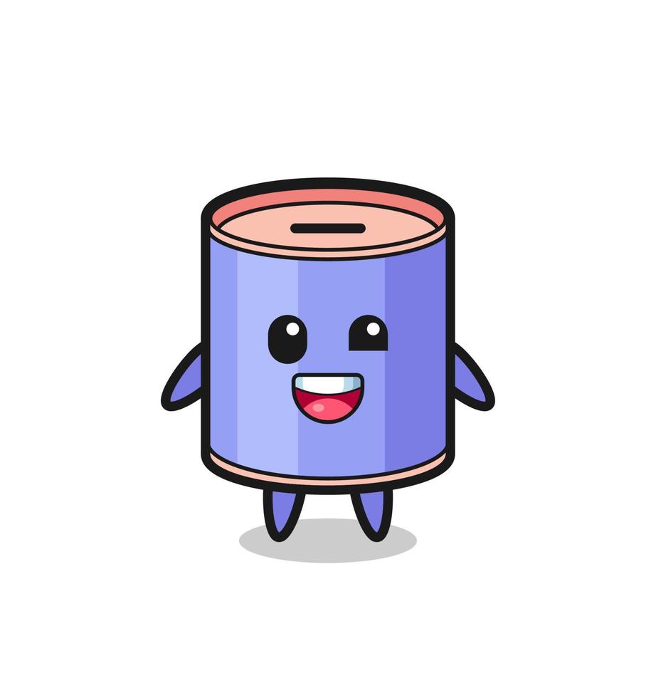 illustration of an cylinder piggy bank character with awkward poses vector