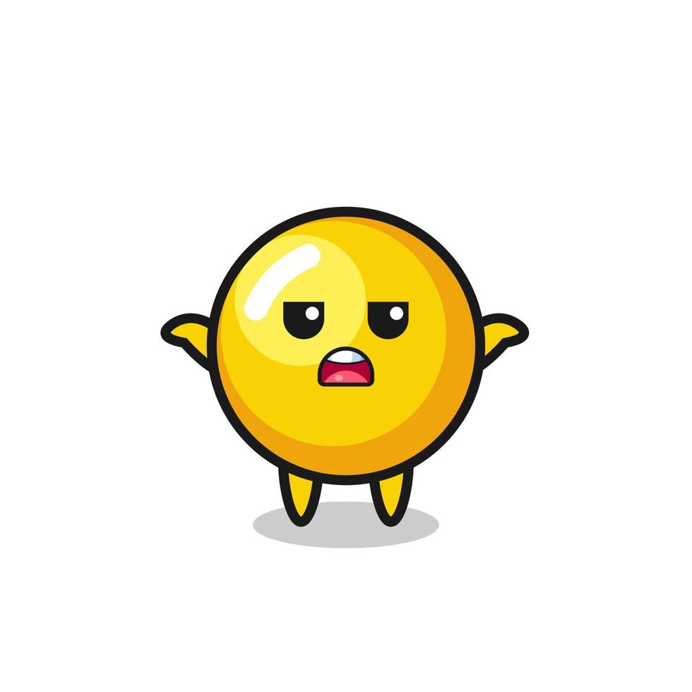 egg yolk mascot character saying I do not know vector