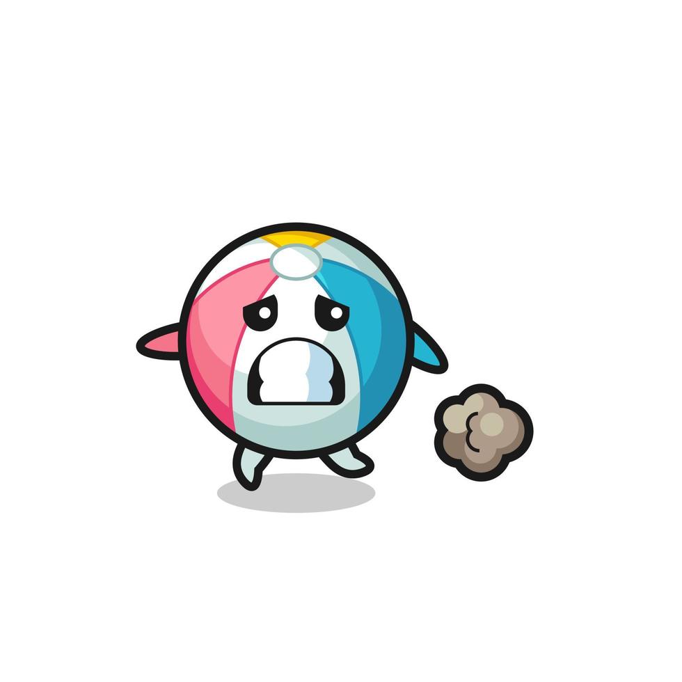 illustration of the beach ball running in fear vector