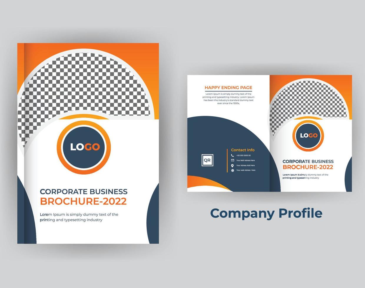 plantilla de diseño de informe anual de folleto comercial de perfil de empresa vector