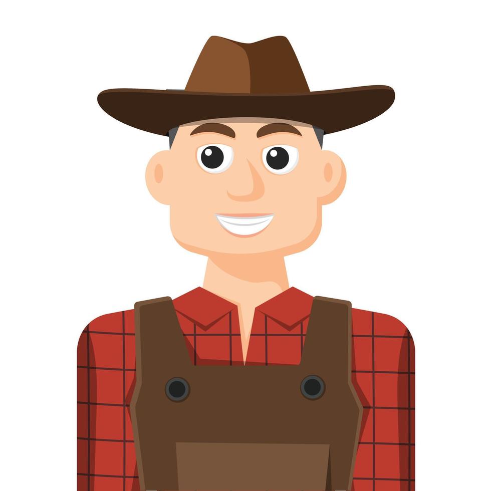 agricultor o jardinero en vector plano simple. icono o símbolo de perfil personal. Ilustración de vector de concepto de personas.