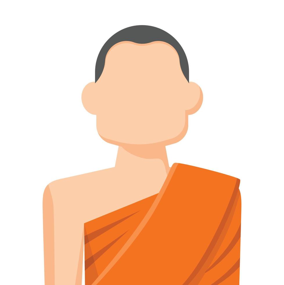 Monk in simple flat vector. personal profile icon or symbol. Religions people concept vector illustration.