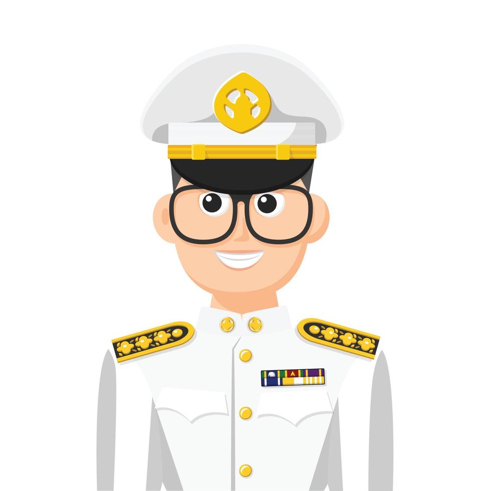 Thailand government officer in simple flat vector. personal profile icon or symbol. people concept vector illustration.