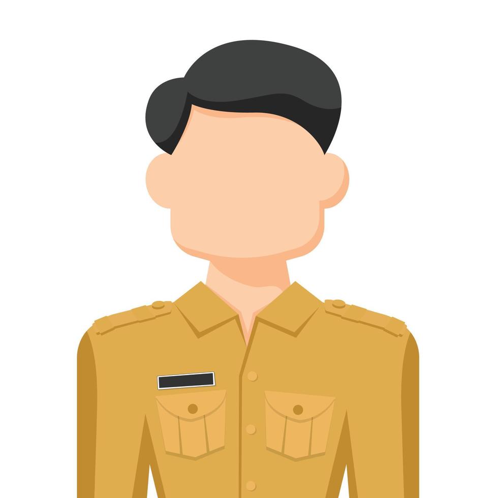 oficial del gobierno de tailandia en vector plano simple. icono o símbolo de perfil personal. Ilustración de vector de concepto de personas.