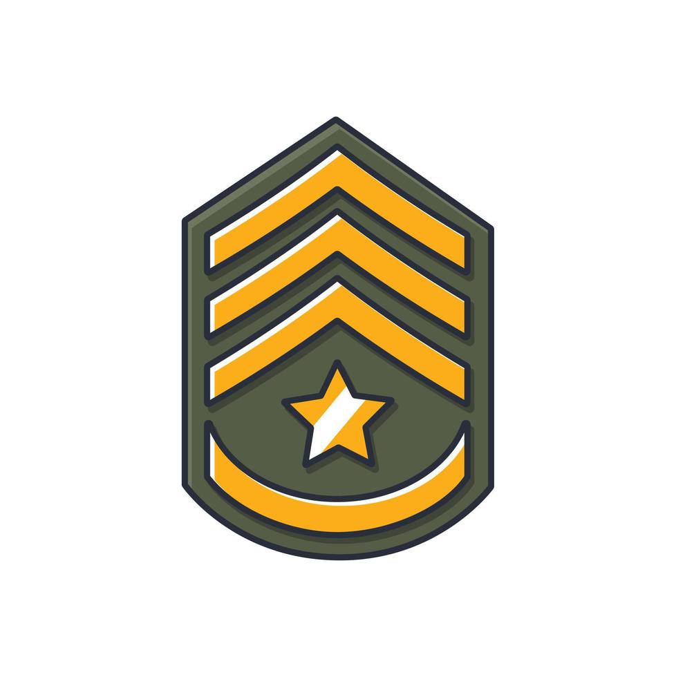 Colored thin icon of army sergeant rank, business and finance concept vector illustration.