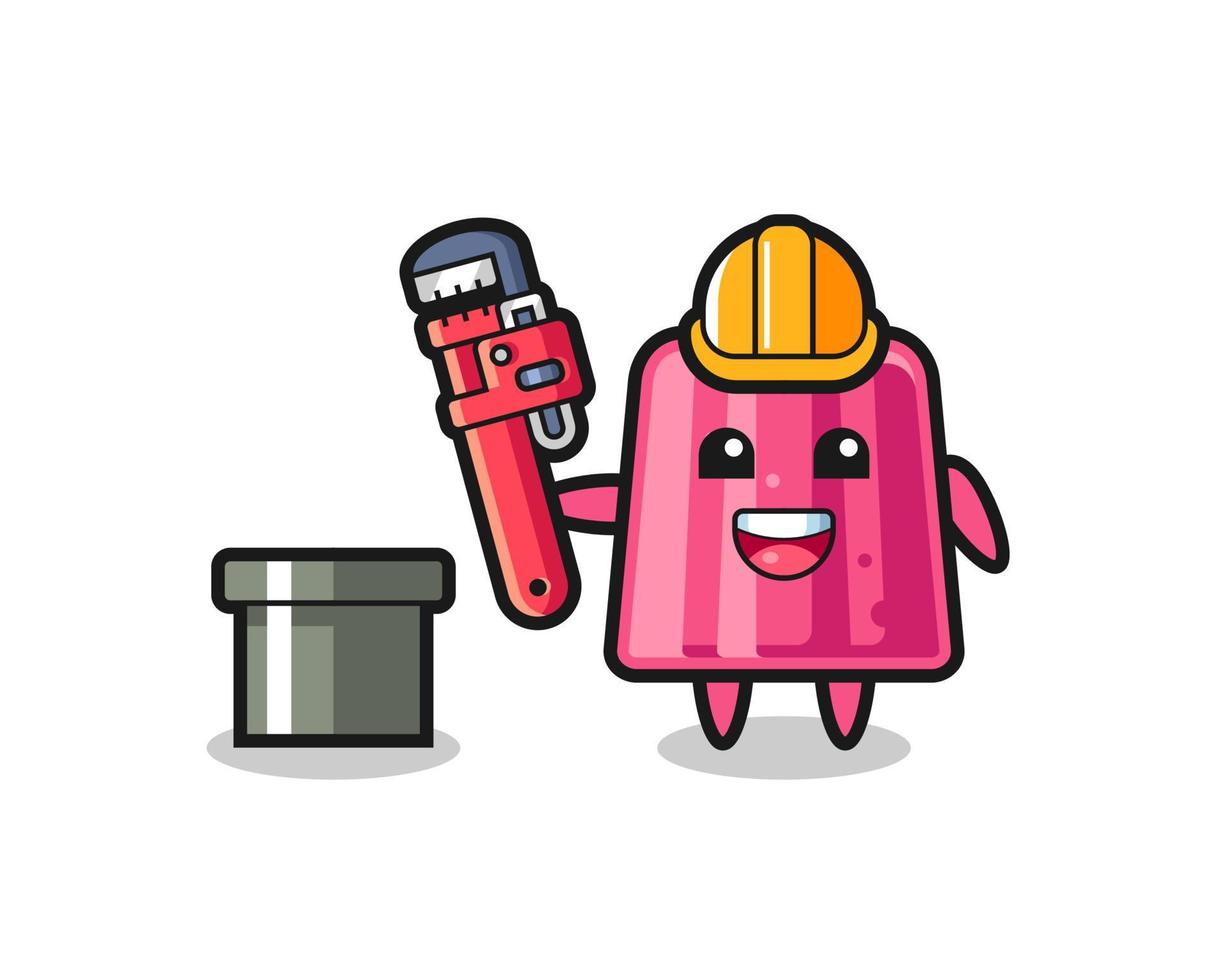 Character Illustration of jelly as a plumber vector