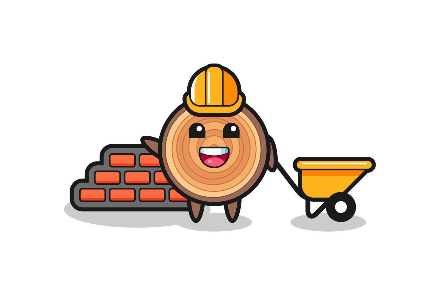 Cartoon character of wood grain as a builder vector