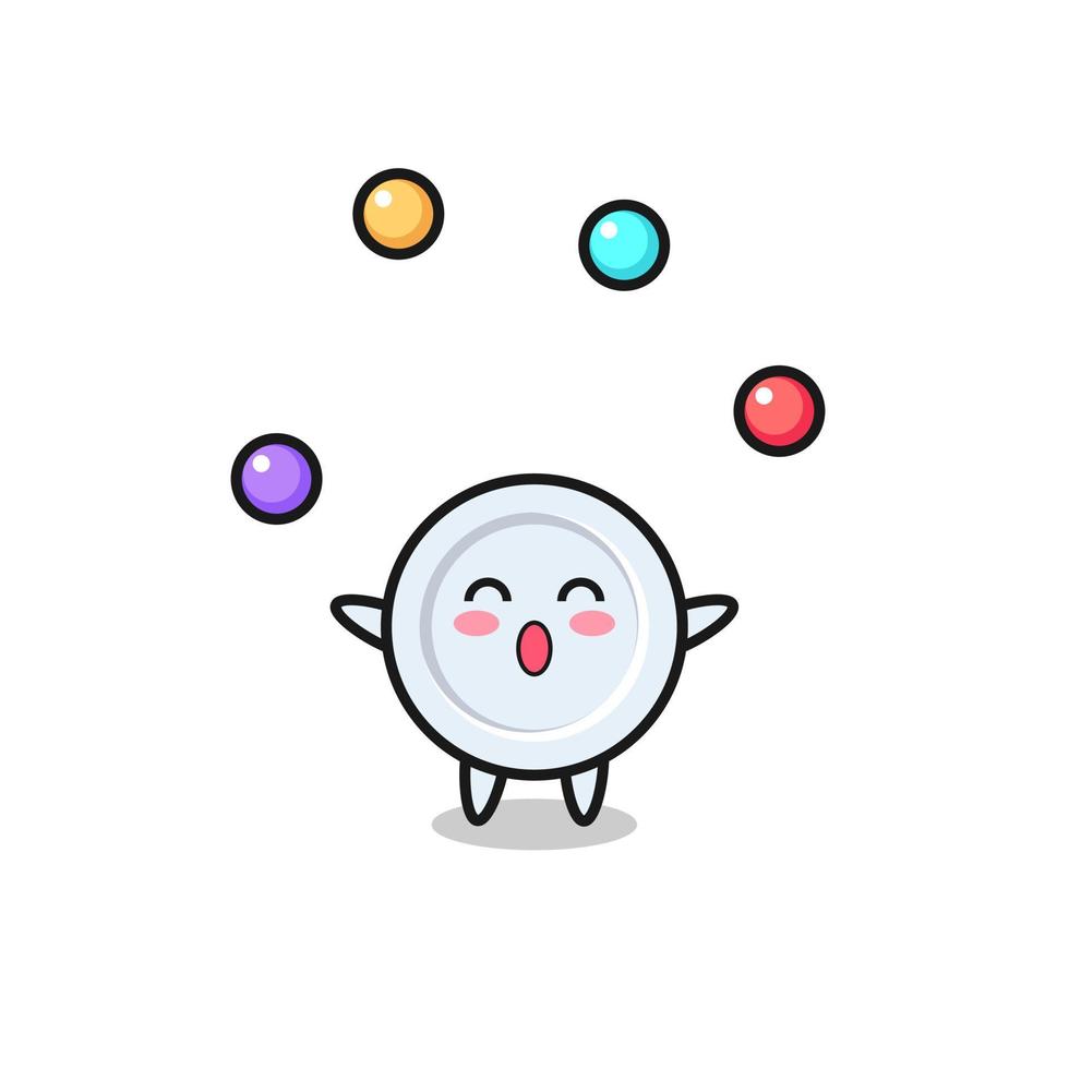 the plate circus cartoon juggling a ball vector