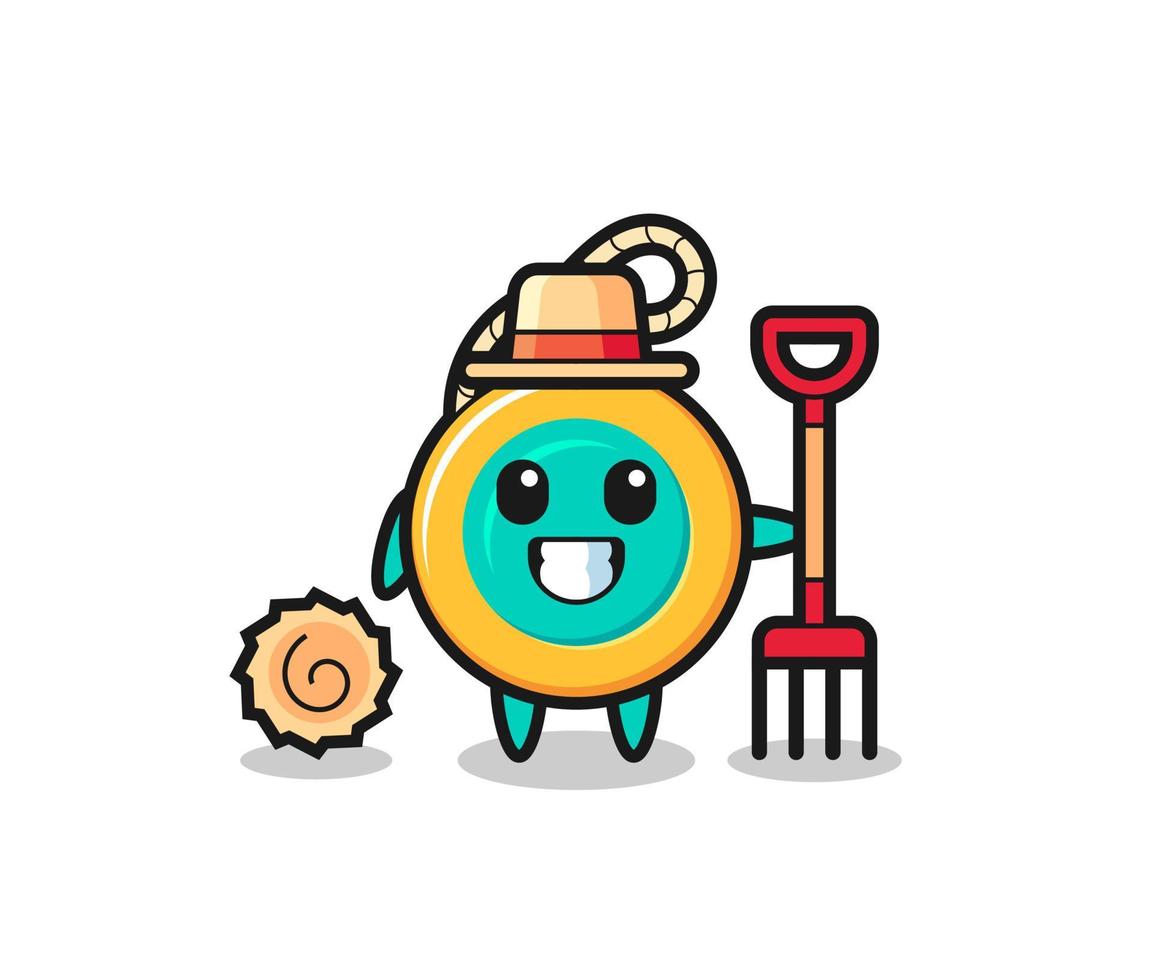 Mascot character of yoyo as a farmer vector
