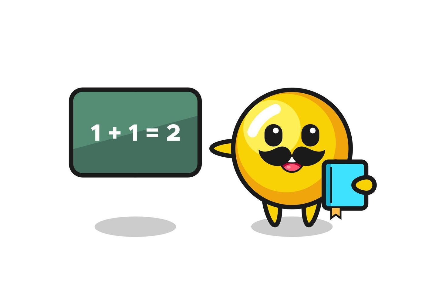 Illustration of egg yolk character as a teacher vector