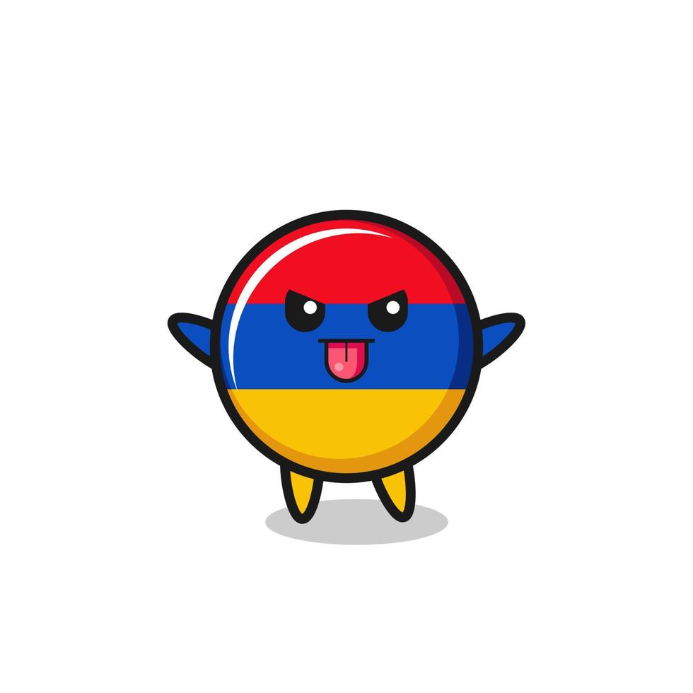 naughty armenia flag character in mocking pose vector