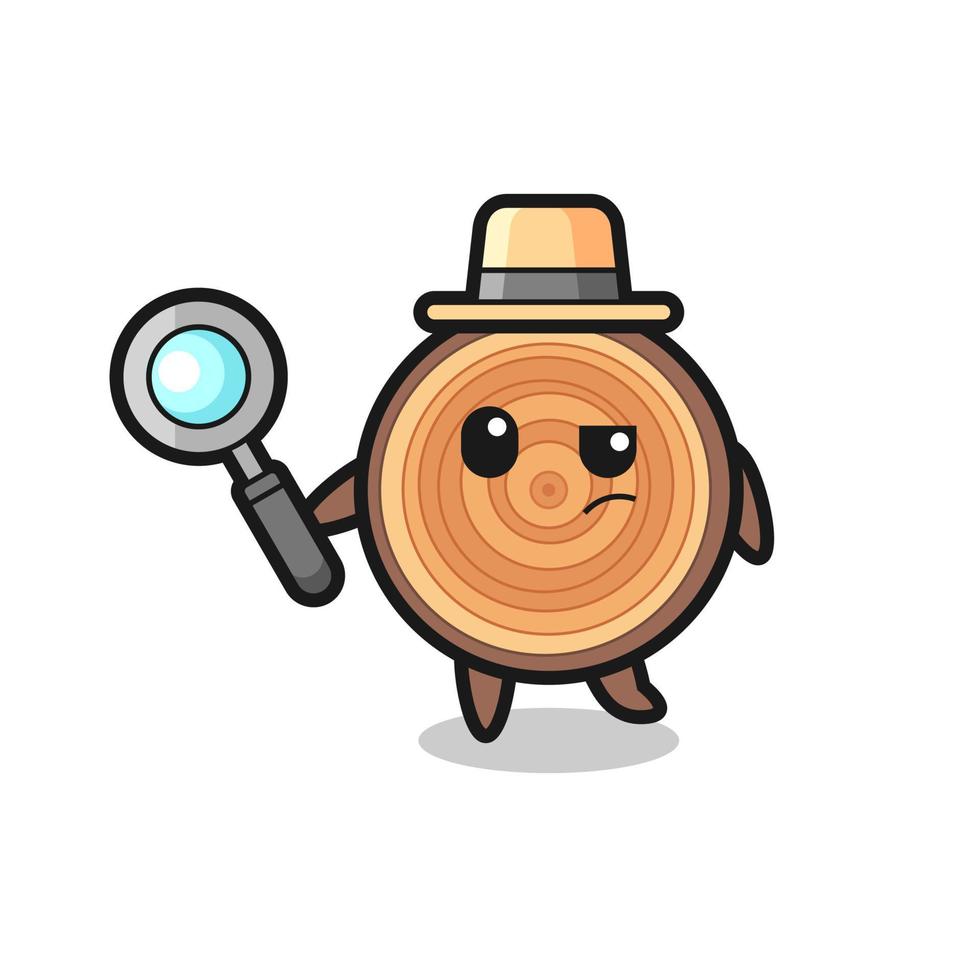 wood grain detective character is analyzing a case vector