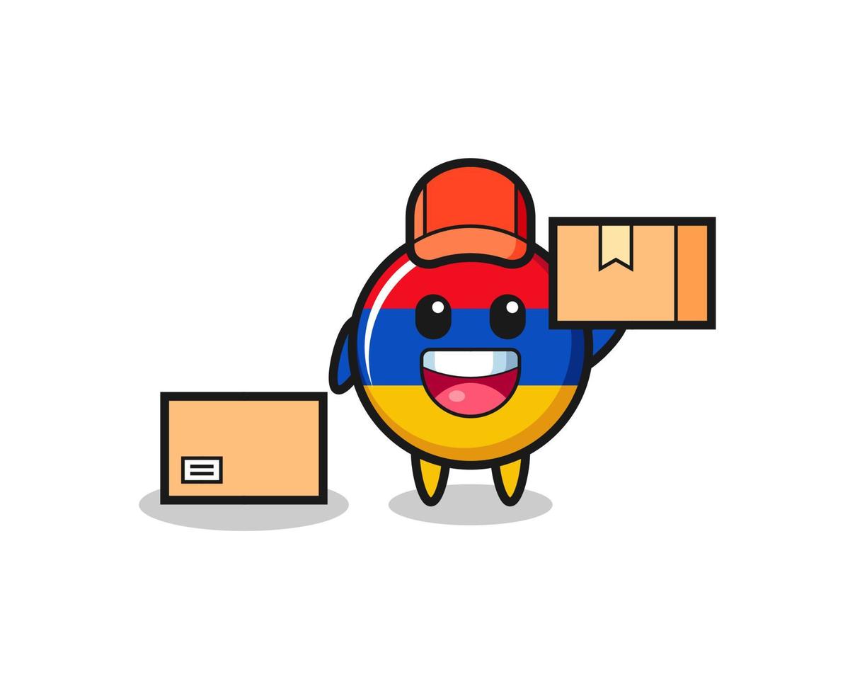 Mascot Illustration of armenia flag as a courier vector