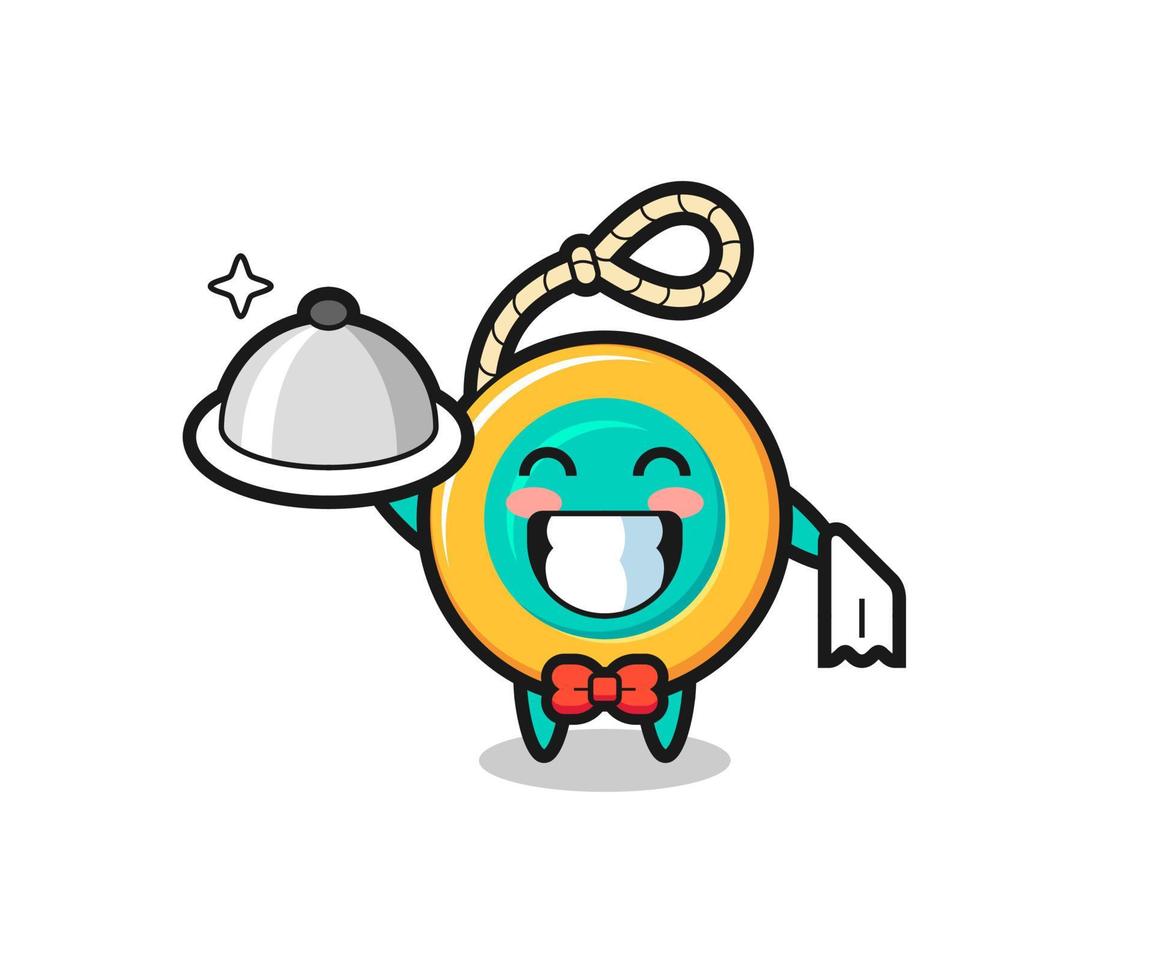 Character mascot of yoyo as a waiters vector