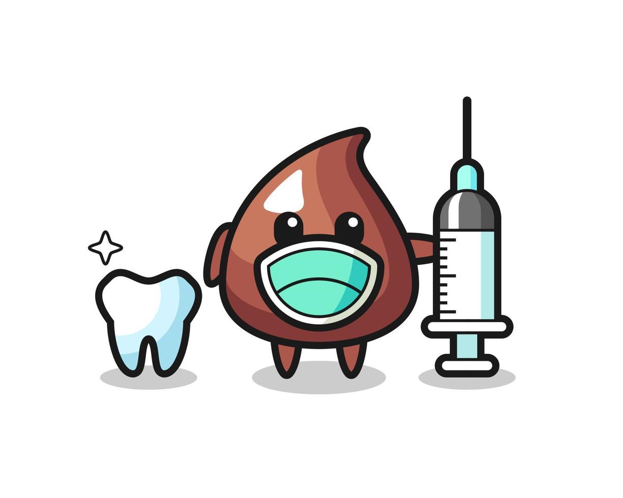 Mascot character of choco chip as a dentist vector