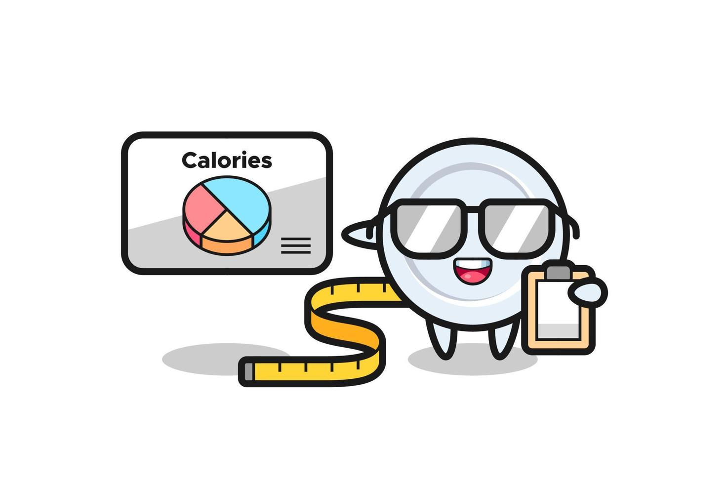 Illustration of plate mascot as a dietitian vector