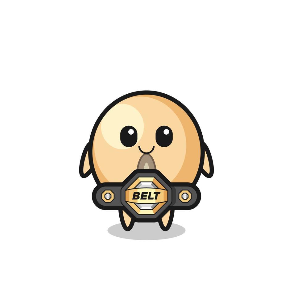 the MMA fighter soy bean mascot with a belt vector