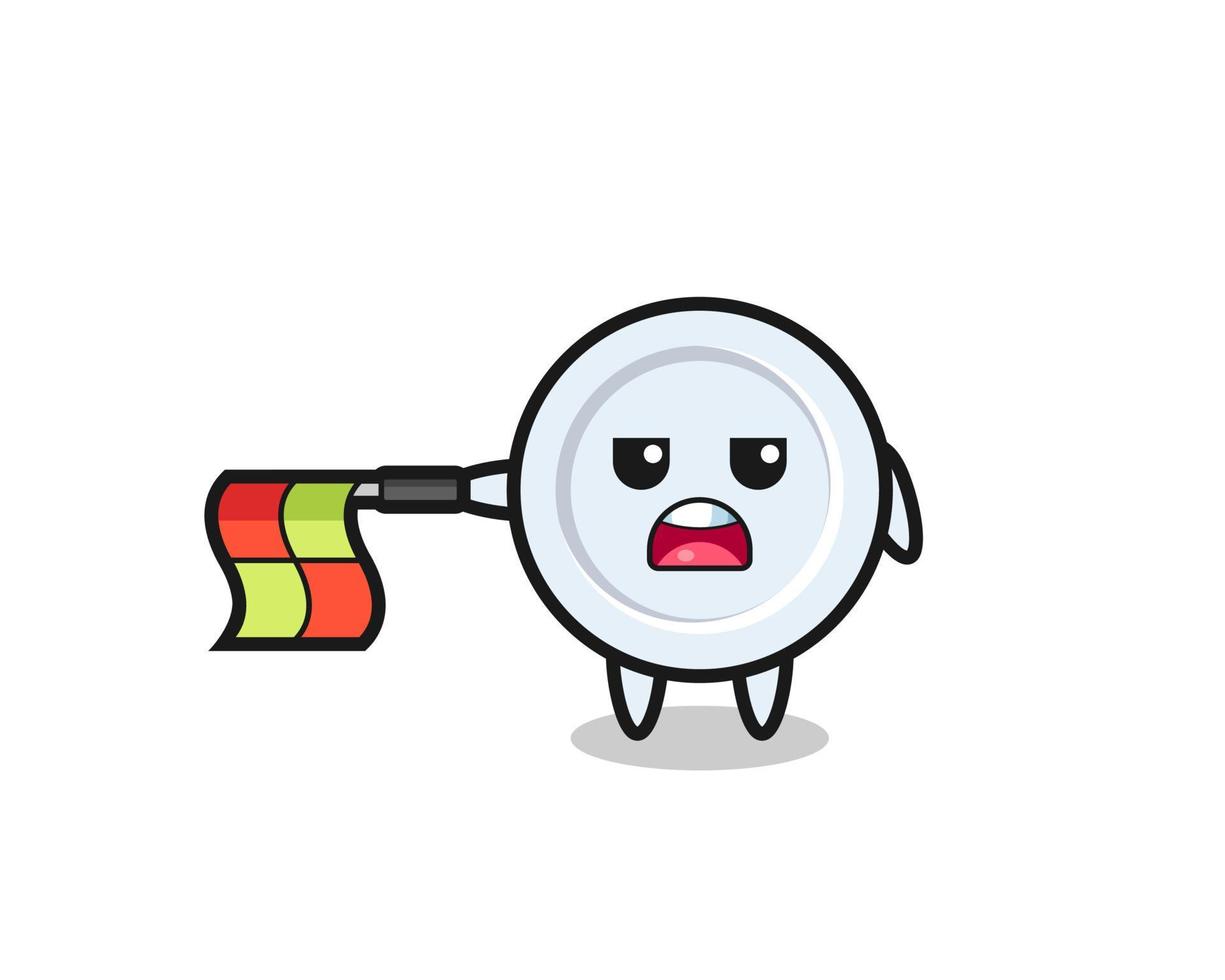 plate character as line judge hold the flag straight horizontally vector