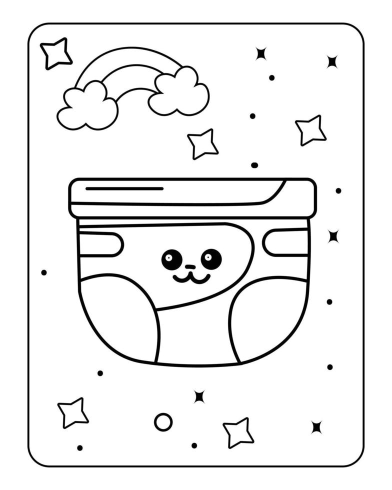 kawaii coloring page, kids coloring page, kids kawaii coloring page vector