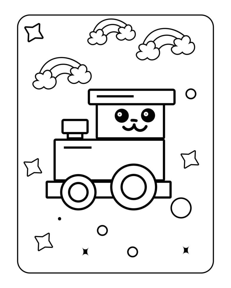 kawaii coloring page, kids coloring page, kids kawaii coloring page vector