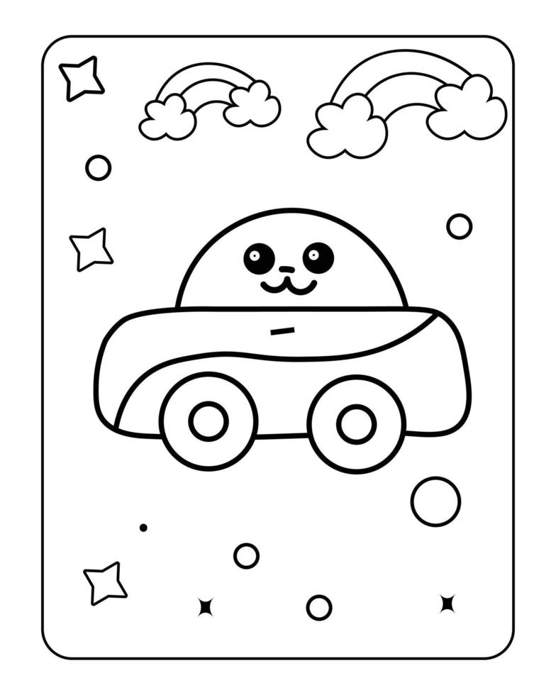 kawaii coloring page, kids coloring page, kids kawaii coloring page vector