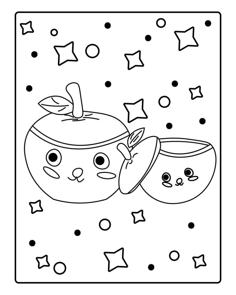 kawaii coloring page, kids coloring page, kids kawaii coloring page vector