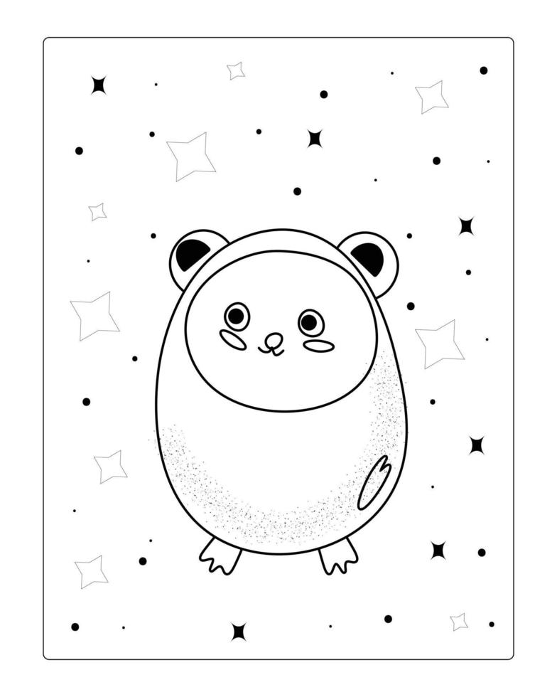 kawaii coloring page, kids coloring page, kids kawaii coloring page vector