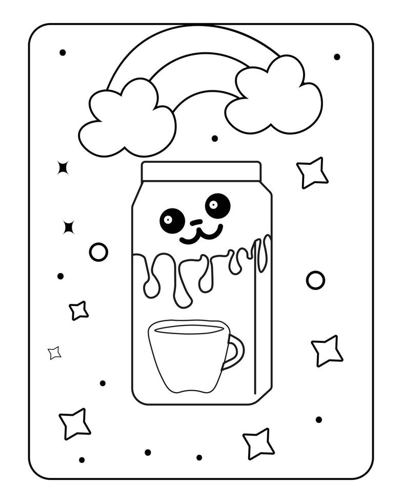 kawaii coloring page, kids outline design, kids kawaii coloring page, Baby toy coloring page, and kids toy line art. vector