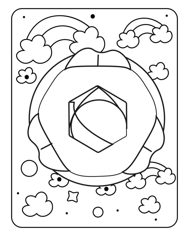 Baby toy coloring page, kids coloring page, kids kawaii coloring page vector