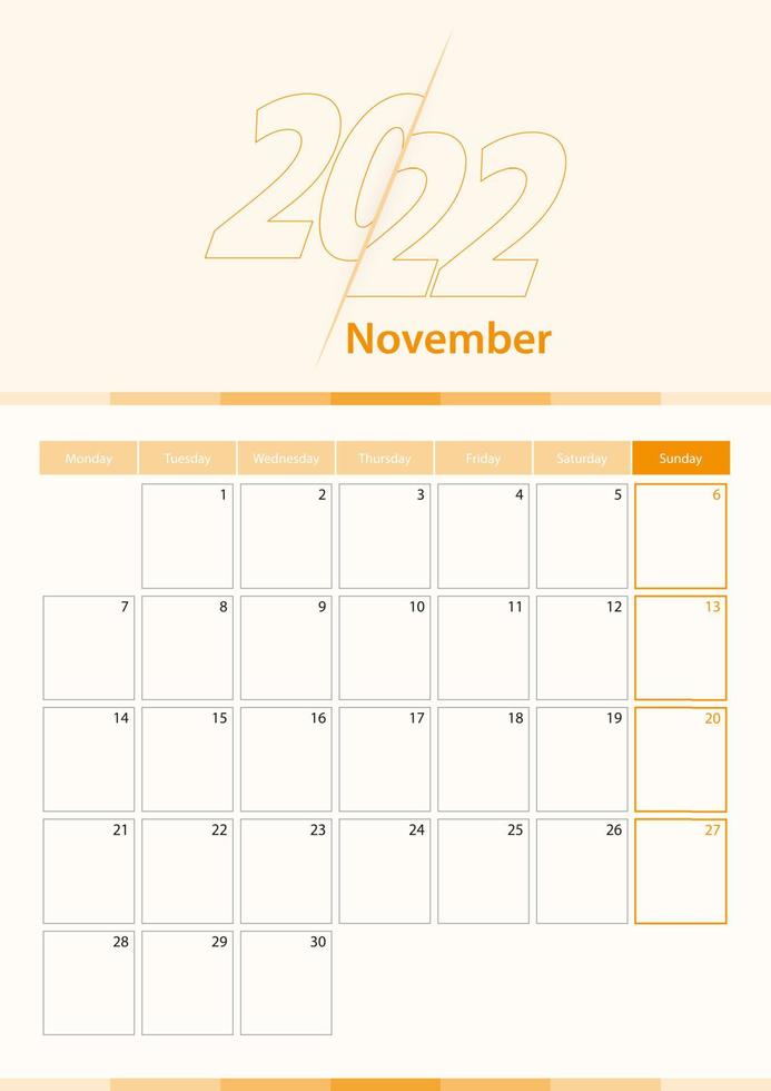 novembro • november 2022  Calendário, Calendário novembro