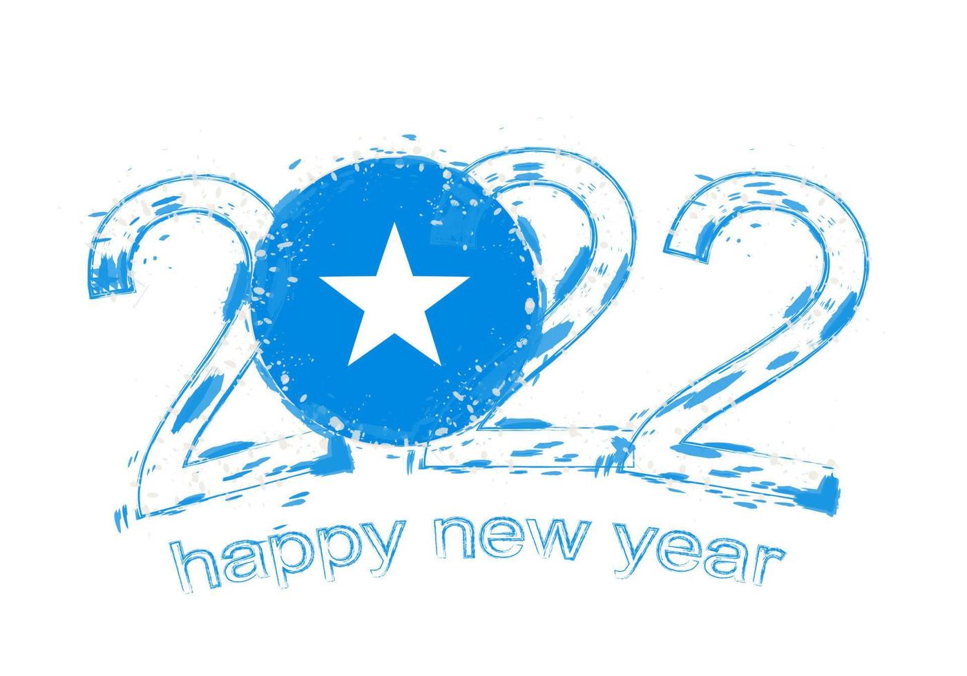 Happy New 2022 Year with flag of Somalia. vector