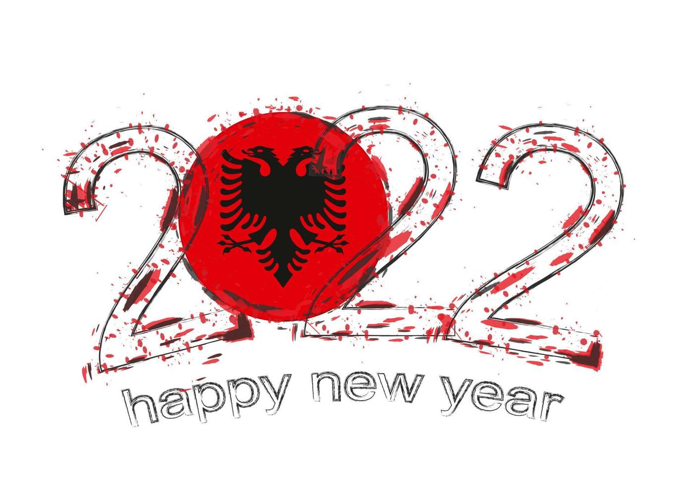 Happy New 2022 Year with flag of Albania. 7787842 Vector Art at Vecteezy