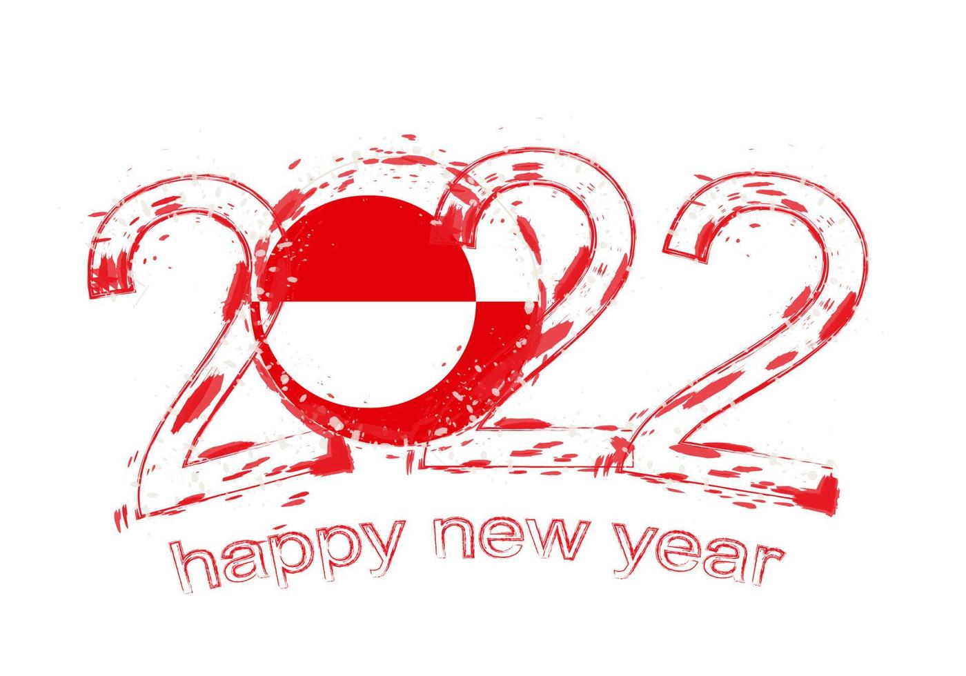 Happy New 2022 Year with flag of Greenland. vector
